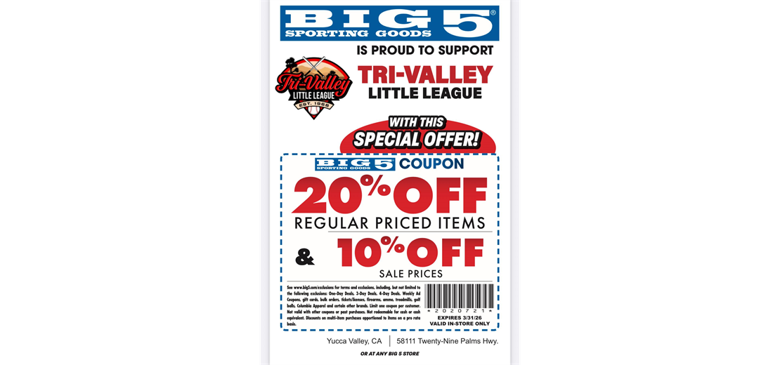 20% off at Big 5